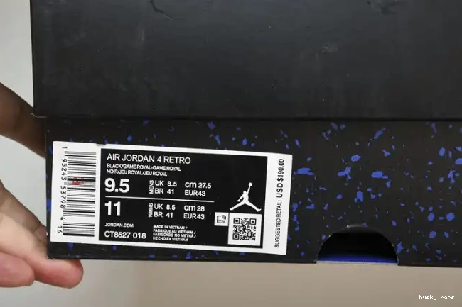 Cheap Husky Game Jordan 4 CT8527-018 Royal Black Retro 0517